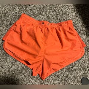Forever 21 Gym Athletic Orange Mini Shorts with Mesh Sides Size M